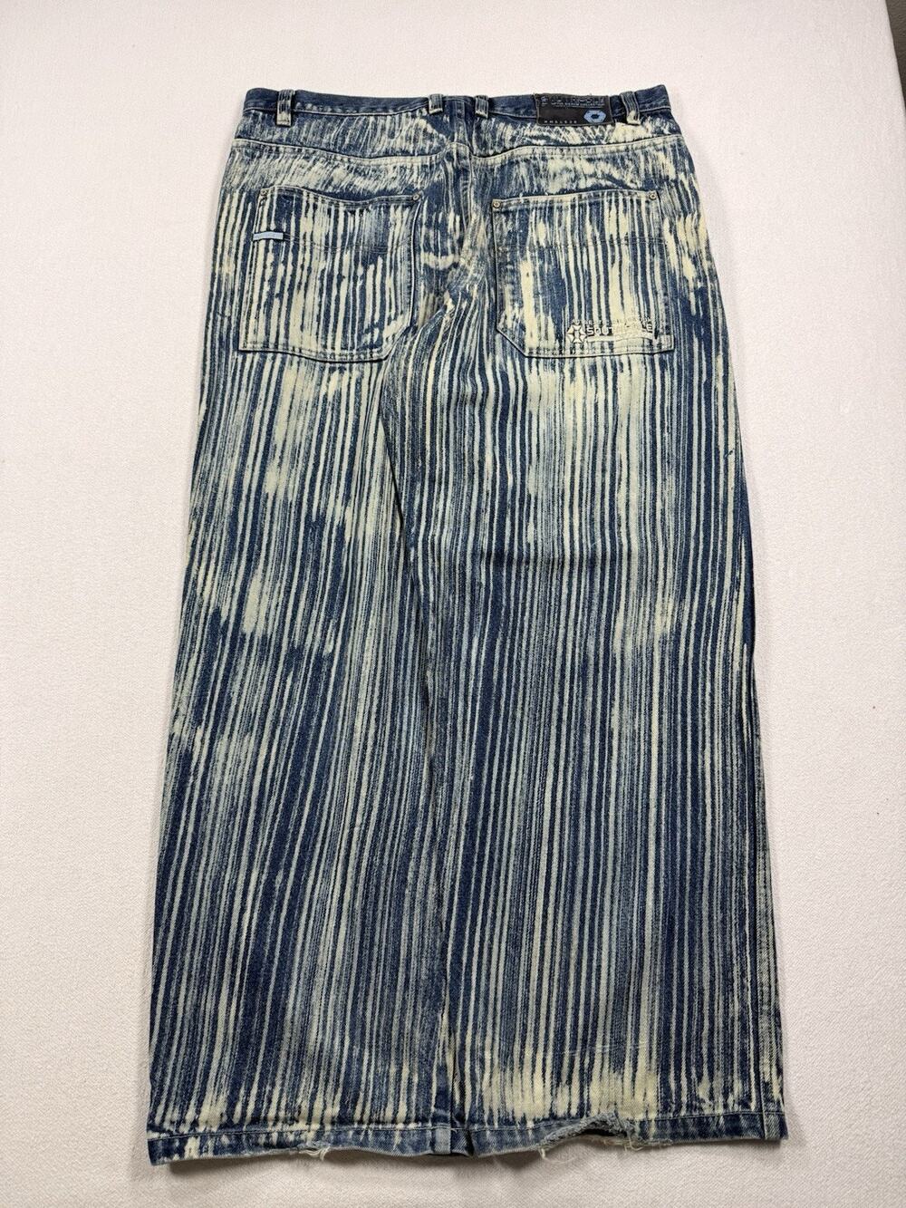 Baggy Southpole Jeans Mens Size 38 Vintage 90s Pinstripe Acid Wash
